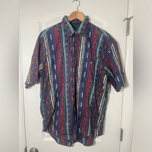 Allen Solly Multicolor Geometric Short-Sleeve Button-Down Shirt